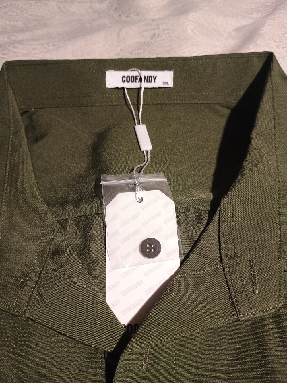 Coofandy Men’s Olive Green Button-Up Sweater - 3XL